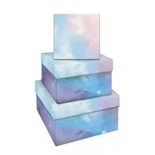 Набор квадратных коробок 3в1, Meshu "Облака", (19,5*19,5*11-15,5*15,5*9 см)
