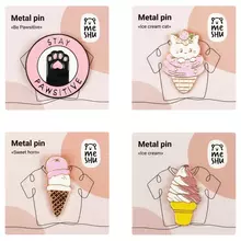 Набор металлических значков Meshu "Sweet cats", эмаль, 4 шт