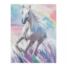 Алмазная мозаика Три Совы "Белая лошадь" 30*40 см. холст картонная коробка с пластиковой ручкой