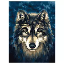 Картина по номерам на холсте Три Совы "Волк" 30*40 с акриловыми красками и кистями