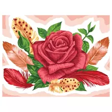 Картина по номерам на холсте Три Совы "Роза" 30*40 с акриловыми красками и кистями
