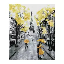 Алмазная мозаика Три Совы "Желтый Париж" 40*50 см. холст картонная коробка с пластиковой ручкой