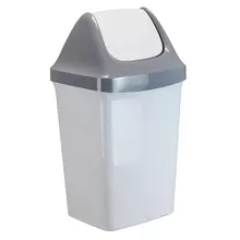 Ведро-контейнер для мусора (урна) Idea "Свинг", 25 л. качающаяся крышка, пластик, мраморный