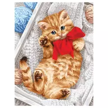 Картина по номерам на холсте Три Совы "Милый котенок" 40*50 с акриловыми красками и кистями