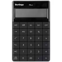 Калькулятор настольный Berlingo "PowerTX", 12 разр. двойное питание, 165*105*13 мм, антрацит