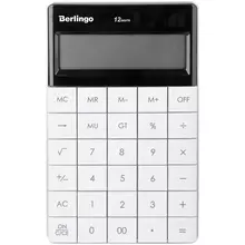 Калькулятор настольный Berlingo "PowerTX", 12 разр. двойное питание, 165*105*13 мм, белый