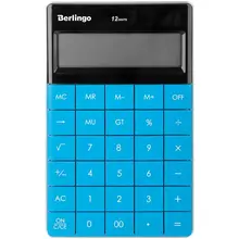Калькулятор настольный Berlingo "PowerTX", 12 разр. двойное питание, 165*105*13 мм. синий