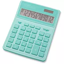 Калькулятор настольный Citizen SDC444XRGNE, 12 разрядов, двойное питание, 155*204*33 мм, бирюзовый