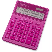 Калькулятор настольный Citizen SDC444XRPKE, 12 разрядов, двойное питание, 155*204*33 мм. розовый
