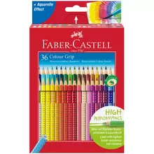 Карандаши цветные Faber-Castell "Grip" 36 цв. трехгран. заточен. картон. европодвес