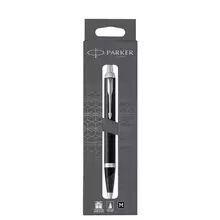 Ручка шариковая Parker "IM Matte Black CT" черная, 1,0 мм, кнопочн. подарочная упаковка с европодвесом
