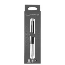 Ручка шариковая Parker "Urban Muted Black CT" черная 10 мм. поворотн. подарочная упаковка с европодвесом