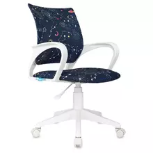 Кресло детское Helmi HL-K95 R (W695) "Airy" спинка сетка/сиденье ткань с рисунком зодиак т.синий пиастра пластик белый