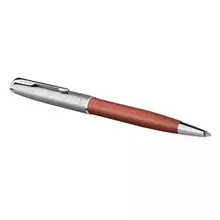 Ручка шариковая Parker "Sonnet Sand Blasted Metal&Orange Lacquer" черная 10 мм. поворот. подарочная упаковка