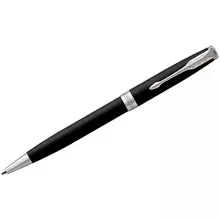 Ручка шариковая Parker "Sonnet Matte Black СT" черная, 1,0 мм, поворот. подарочная упаковка