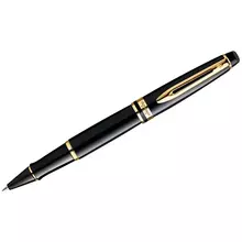 Ручка-роллер Waterman "Expert Black Lacquer GT" черная, 0,8 мм. подарочная упаковка