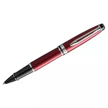 Ручка-роллер Waterman "Expert Dark Red Lacquer CT", черная, 0,8 мм. подарочная упаковка