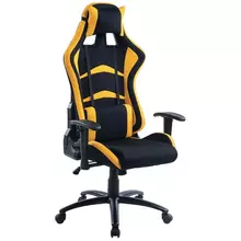 Кресло игровое Helmi HL-G07 "Pointer" ткань черная/желтая 2 подушки
