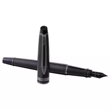 Ручка перьевая Waterman "Expert Metallic Black RT" синяя 08 мм. подарочная упаковка