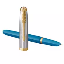 Ручка перьевая Parker "51 Turquoise GT" темно-синяя 08 мм. подарочная упаковка