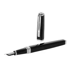 Ручка перьевая Waterman "Exception Slim Black Lacquer ST" синяя 08 мм. подарочная упаковка