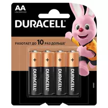 Батарейки комплект 4 шт. Duracell Basic AA (LR06 15А) алкалиновые пальчиковые