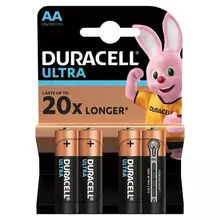 Батарейки комплект 4 шт. Duracell Ultra Power AA (LR06 15А) алкалиновые пальчиковые