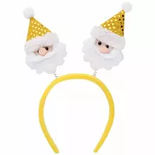Карнавальное украшение на голову "желтый Дед Мороз", полипропилен с декором