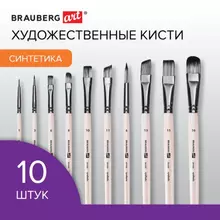 Кисти художественные набор 10 шт. синтетика в ПВХ пенале № 1-10 Brauberg