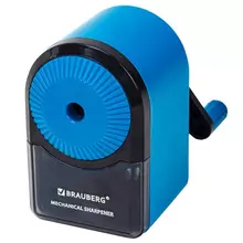 Точилка механическая Brauberg ULTRA для чернографитных и цветных карандашей крепление к столу цвет корпуса голубой с черным