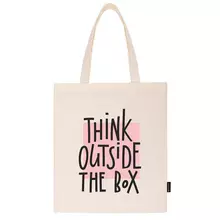 Сумка-шоппер Brauberg, канвас, 40х35 см. бежевый, "Think outside the box" 