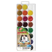 Краски акварельные Луч "Zoo" 24 цвета медовые без кисти пластиковая коробка