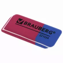 Ластик Brauberg "Assistant 80" 41х14х8 мм. красно-синий прямоугольный скошенные края