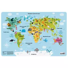 Настольное покрытие для письма и творчества Пифагор размер А3 пластик "Карта мира"