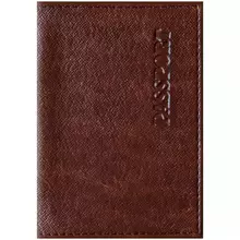 Обложка для паспорта OfficeSpace "Бизнес" кожзам коричневый