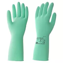Перчатки латексные КЩС прочные хлопковое напыление размер 7 S малый зеленые HQ Profiline