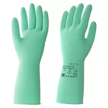 Перчатки латексные КЩС, прочные, хлопковое напыление, размер 7,5-8 M, средний, зеленые, HQ Profiline