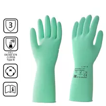 Перчатки латексные КЩС прочные хлопковое напыление размер 85-9 L большой зеленые HQ Profiline
