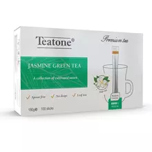 Чай TEATONE зеленый с ароматом жасмина, 100 стиков 