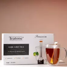 Чай TEATONE черный с ароматом бергамота, 100 стиков
