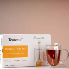 Чай TEATONE черный с ароматом тропических фруктов 100 стиков