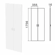 Дверь ЛДСП высокая "Бюджет" комплект 2 шт. (355х16х1756 мм.) белый