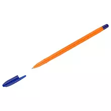 Ручка шариковая СТАММ "Вега" синяя, 1,0 мм. оранжевый корпус