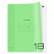 Тетрадь 18 л. клетка BG "UniTone. Neon" пластиковая обложка неон салатовый