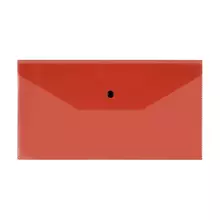 Папка-конверт на кнопке СТАММ С6+, 150 мкм. пластик, прозрачная, красная