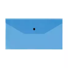 Папка-конверт на кнопке СТАММ С6+, 150 мкм. пластик, прозрачная, синяя