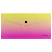 Папка-конверт на кнопке Berlingo "Radiance" Travel size 180 мкм. желтый/розовый градиент