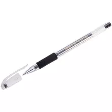 Ручка гелевая Crown "Hi-Jell Grip" черная 05 мм. грип