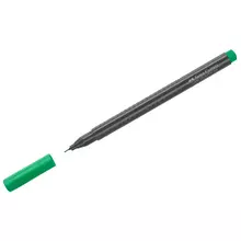 Ручка капиллярная Faber-Castell "Grip Finepen" изумрудно-зеленая, 0,4 мм. трехгранная
