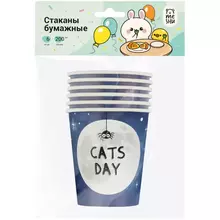 Стаканы бумажные MESHU "Catsday" 200 мл. 6 шт.